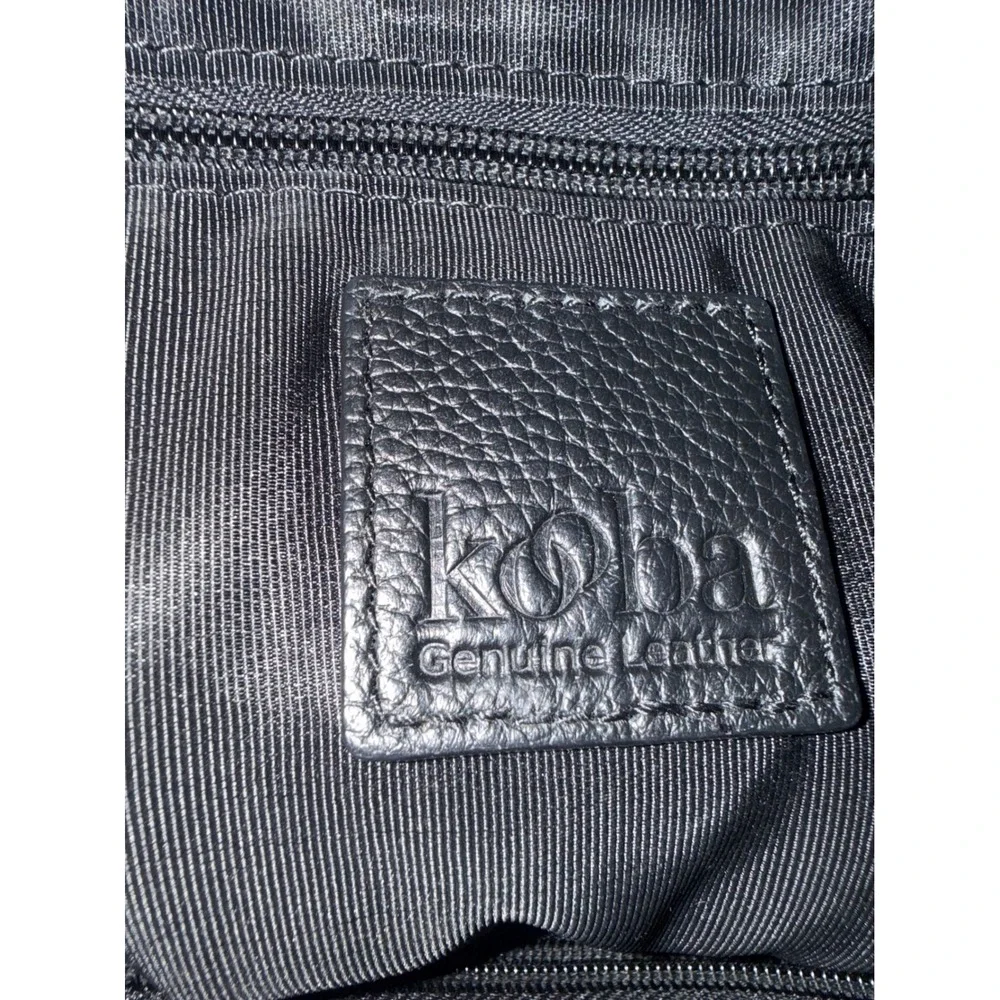 Kooba Black Pebbled Genuine Leather Hobo Shoulder Bag Slouchy Silver Hardware